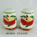 Hand painting ceramic toothpick holder with cherry design